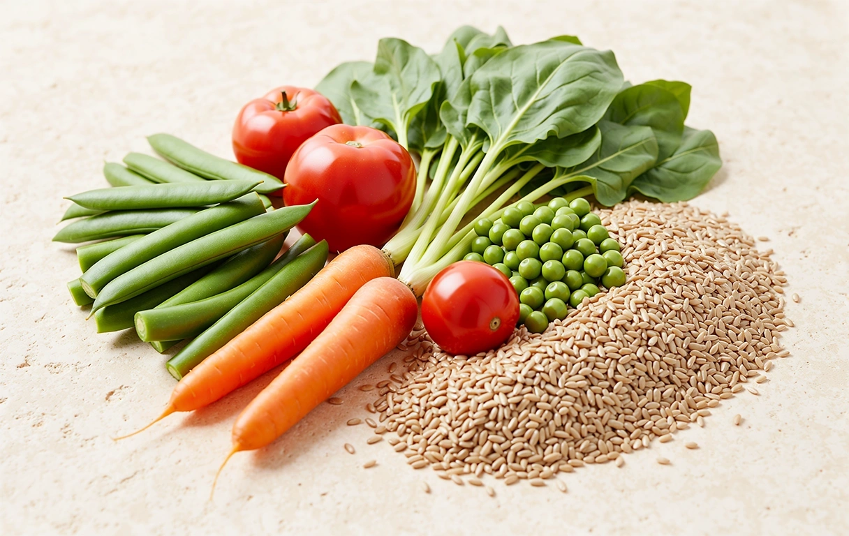 Čerstvé suroviny na kamenném podkladu